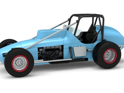 Dirt Silver Crown Champ car Versi&oacute;n 1 Escala 1 a 25 Modelo de impresión 3D