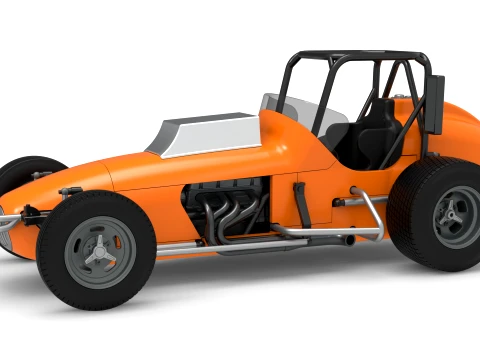 Dirt Silver Crown Champ car Versi&oacute;n 2 Escala 1 a 25 Modelo de impresión 3D