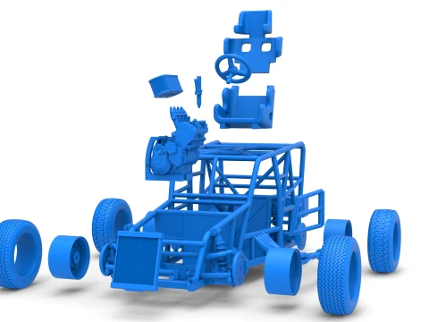 Dwarf car Base Version 1 Scale 1 to 25 3D Print Model