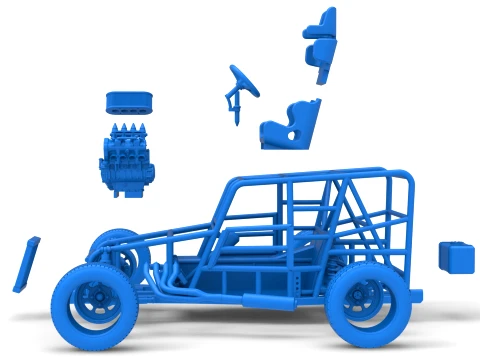 Dwarf car Base Version 1 Scale 1 to 25 3D Print Model