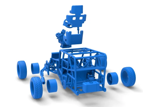 Dwarf car Base Version 1 Scale 1 to 25 3D Print Model