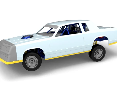 IMCA Stock car while turning Version 2 Scale 1 to 25 3D Принт Модель
