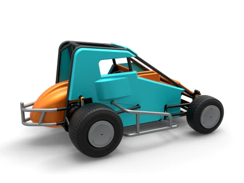 Midget car Scale 1 to 25 3D Print Model