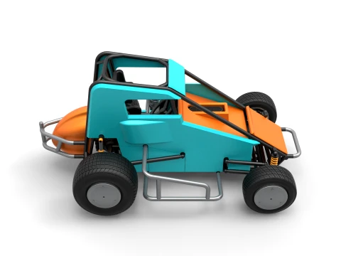 Midget car Scale 1 to 25 3D Print Model