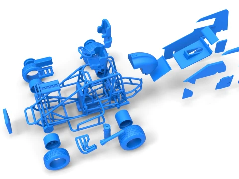 Midget car Scale 1 to 25 3D Print Model
