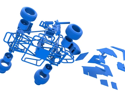 Midget car Scale 1 to 25 3D Print Model