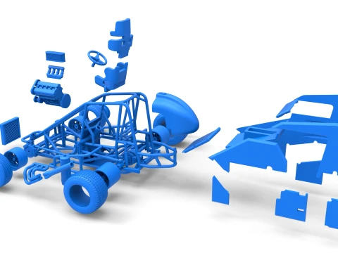 Midget car Scale 1 to 25 3D Print Model