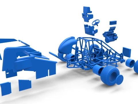 Midget car Scale 1 to 25 3D Print Model