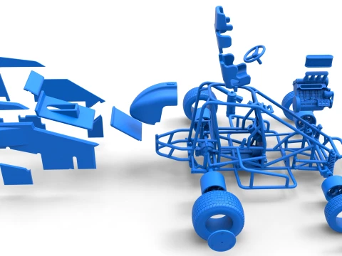 Midget car Scale 1 to 25 3D Print Model