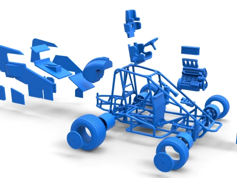 Midget car Scale 1 to 25 3D Print Model