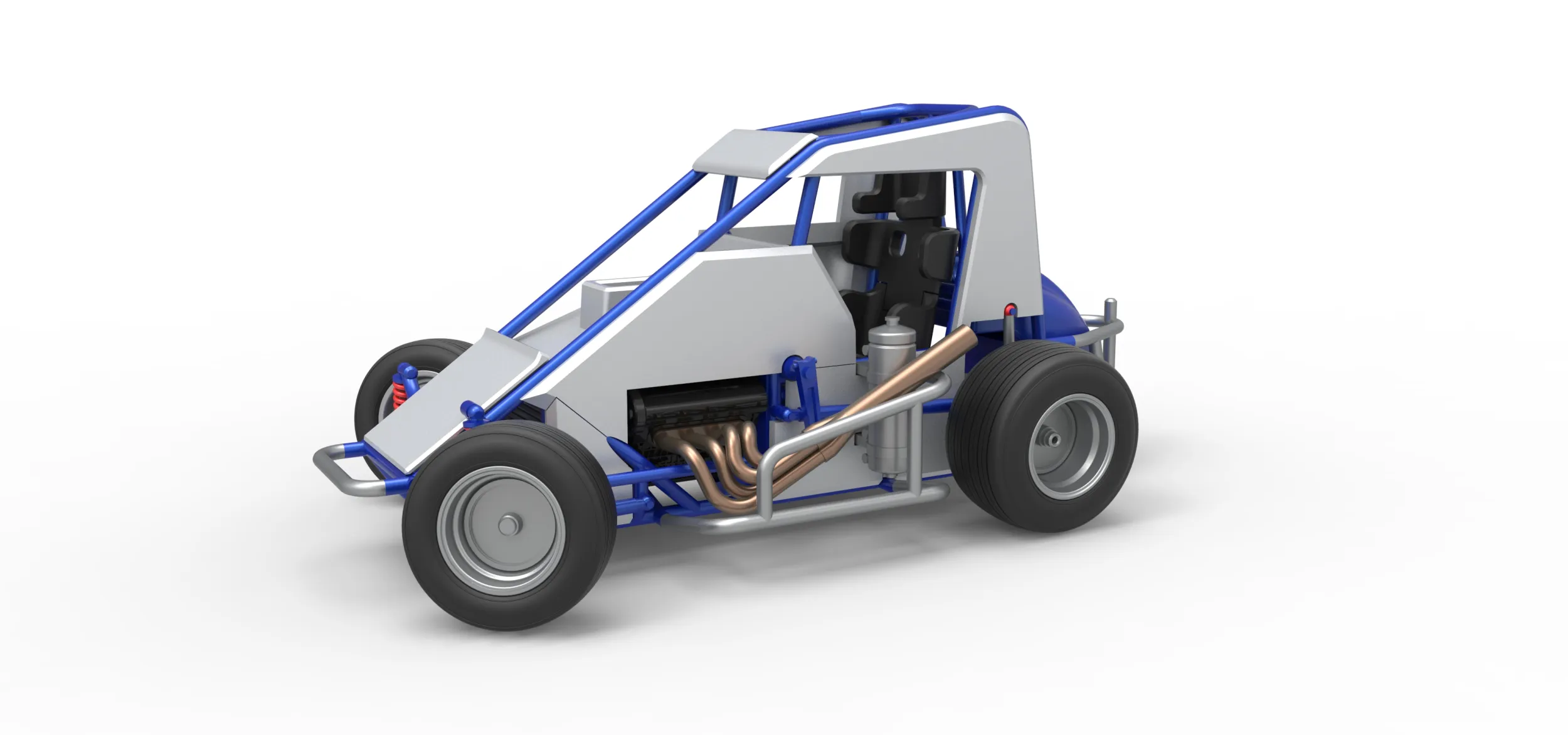Midget car while turning Scale 1 to 25 3D Print Model .c4d .max .obj .3ds .fbx .stl .blend 
