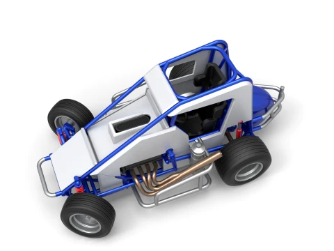 Midget car while turning Scale 1 to 25 3D Print Model