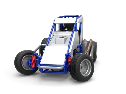 Midget car while turning Scale 1 to 25 3D Print Model