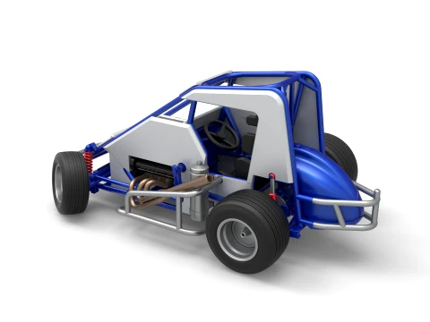 Midget car while turning Scale 1 to 25 3D Print Model
