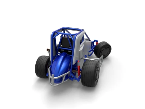 Midget car while turning Scale 1 to 25 3D Print Model