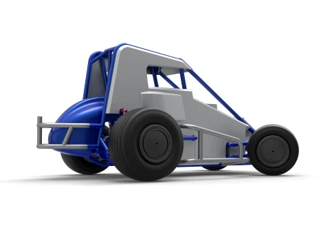 Midget car while turning Scale 1 to 25 3D Print Model