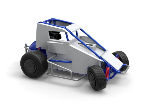 Midget car while turning Scale 1 to 25 3D Print Model