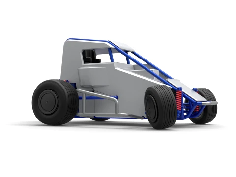 Midget car while turning Scale 1 to 25 3D Print Model