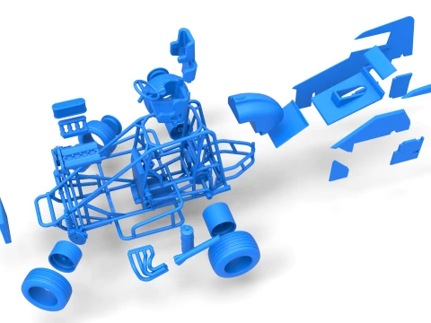 Midget car while turning Scale 1 to 25 3D Print Model