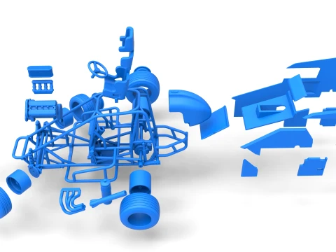 Midget car while turning Scale 1 to 25 3D Print Model