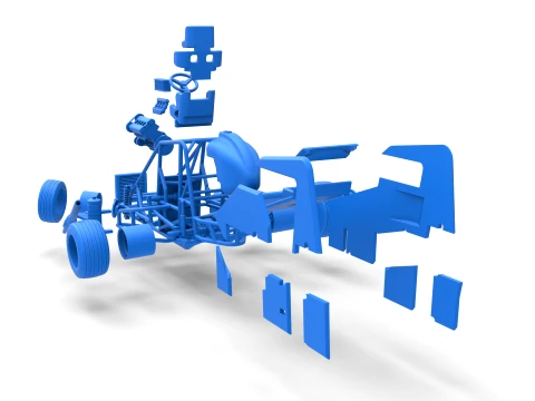 Midget car while turning Scale 1 to 25 3D Print Model