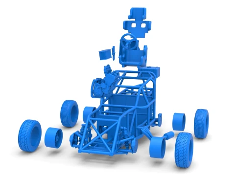 Mod Lite Race car Base Version 1 Scale 1 to 25 3D Print Model