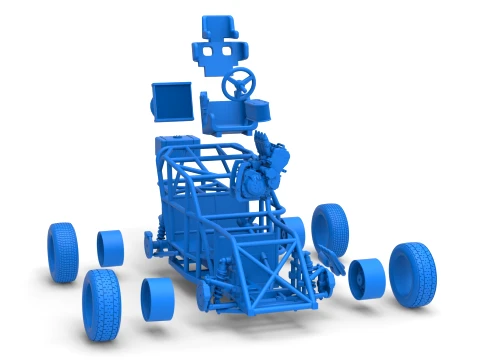 Mod Lite Race car Base Version 1 Scale 1 to 25 3D Print Model