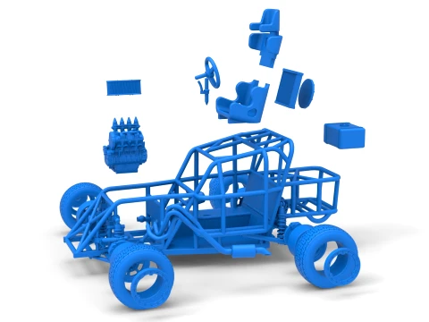 Mod Lite Race car Base Version 2 Scale 1 to 25 3D Print Model