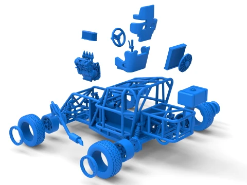 Mod Lite Race car Base Version 2 Scale 1 to 25 3D Print Model