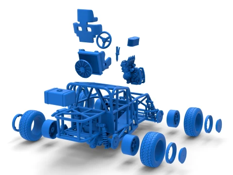 Mod Lite Race car Base Version 2 Scale 1 to 25 3D Print Model