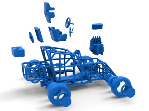 Mod Lite Race car Base Version 2 Scale 1 to 25 3D Print Model