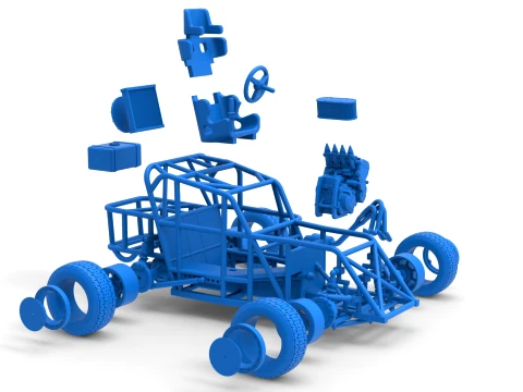 Mod Lite Race car Base Version 2 Scale 1 to 25 3D Print Model