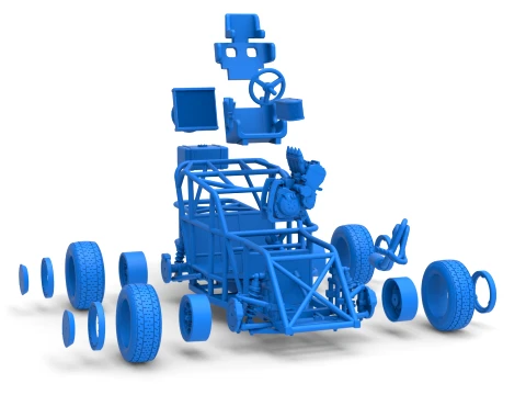 Mod Lite Race car Base Version 2 Scale 1 to 25 3D Print Model