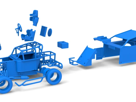 Mod Lite Race car Version 1 Scale 1 to 25 3D Print Model