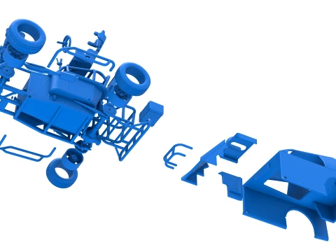 Mod Lite Race car Version 1 Scale 1 to 25 3D Print Model