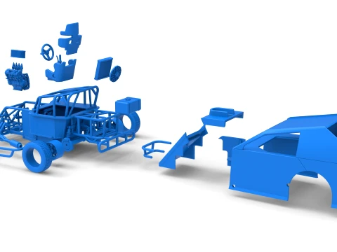 Mod Lite Race car Version 1 Scale 1 to 25 3D Print Model