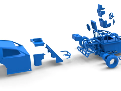 Mod Lite Race car Version 1 Scale 1 to 25 3D Print Model