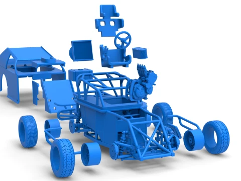 Mod Lite Race car Version 1 Scale 1 to 25 3D Print Model