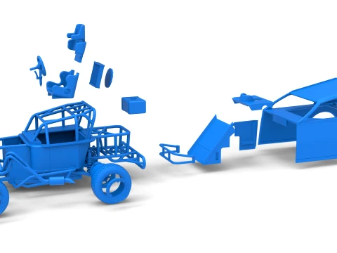 Mod Lite Race car Version 2 Scale 1 to 25 3D Print Model