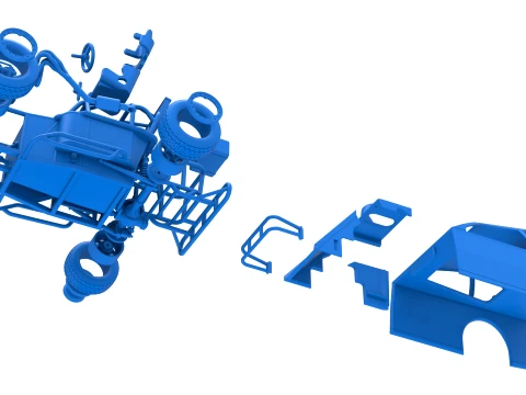 Mod Lite Race car Version 2 Scale 1 to 25 3D Print Model