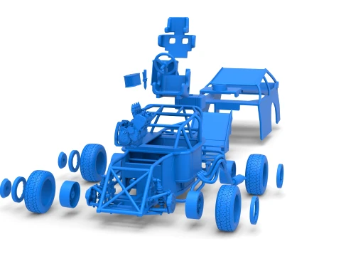 Mod Lite Race car Version 2 Scale 1 to 25 3D Print Model