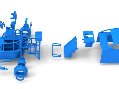Mod Lite Race car Version 2 Scale 1 to 25 3D Print Model