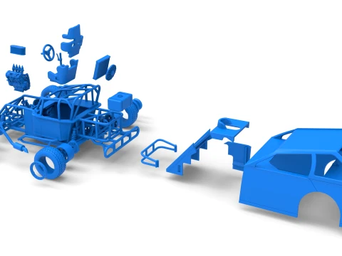 Mod Lite Race car Version 2 Scale 1 to 25 3D Print Model
