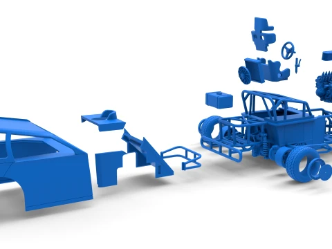 Mod Lite Race car Version 2 Scale 1 to 25 3D Print Model