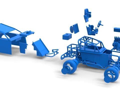 Mod Lite Race car Version 2 Scale 1 to 25 3D Print Model