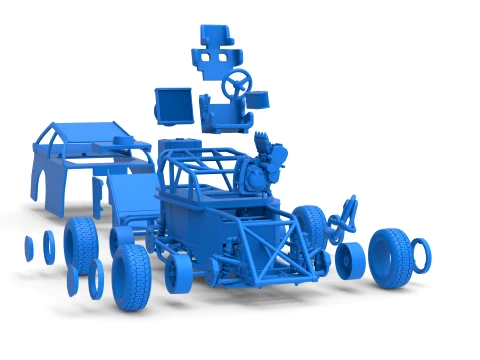 Mod Lite Race car Version 2 Scale 1 to 25 3D Print Model