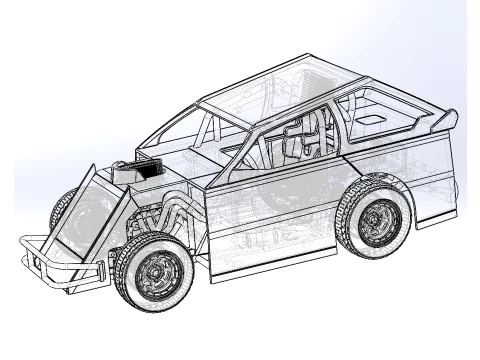 Mod Lite Race car Version 2 Scale 1 to 25 3D Print Model
