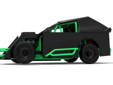 Mod Lite Race car while turning Version 1 Scale 1 to 25 3D Print Model