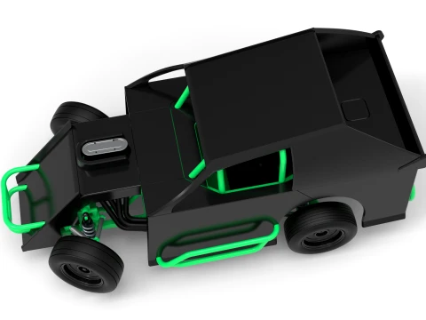 Mod Lite Race car while turning Version 1 Scale 1 to 25 3D Print Model