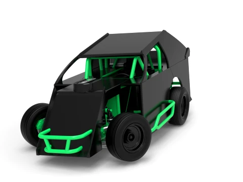 Mod Lite Race car while turning Version 1 Scale 1 to 25 3D Print Model